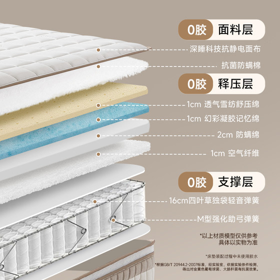 Arlan deep sleep 0 glue mattress mocha leather bed