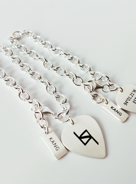 原创吉他拨片吊坠手链定制刻字