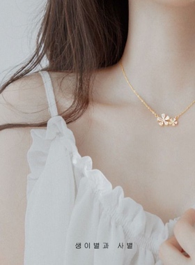樱花锁骨链仙气森系女纯银