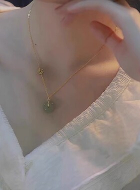 925纯银福牌平安扣项链女轻奢