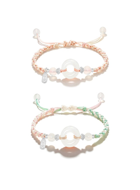 平安喜乐转运平安扣情侣手链编织绳闺蜜手绳新款送女友情人节礼物