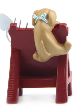 卡通创意立体树脂小狗趴广告牌铁锹园艺多肉花插插件居家装饰