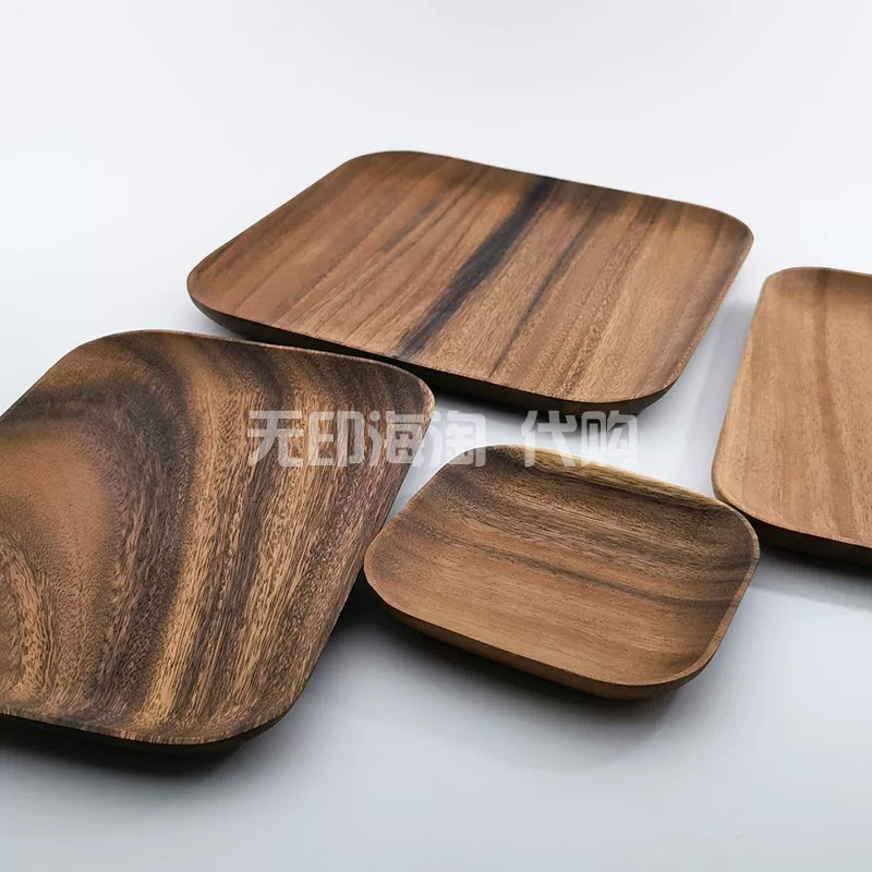 MUJI MUJI деревянная миска, деревянная тарелка, натуральная деревянная посуда, салатница, квадратная тарелка длинной формы, блюдо из дерева, чашка, миска