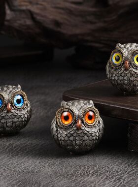 猫头鹰桌面摆件 Owl Beads Pendant创意家居工艺品可爱桌面装饰品
