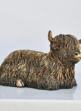 跨境树脂工艺品礼物家居创意装饰礼品牦牛树脂摆件装饰品家居玄关