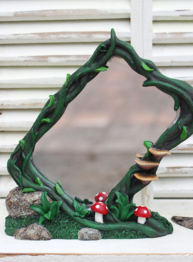 跨境树脂树藤镜子家居装饰品创意客厅化妆镜装饰品摆件卫生间镜子