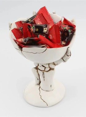 新品骷髅手头骨小果盘糖果碟台面整理收纳盘创意家居装饰摆件包邮