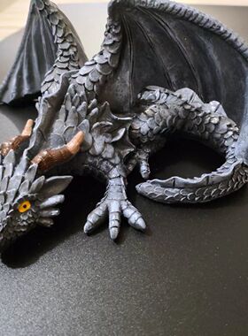 独立站新款 Big Squatting Dragon Sculpture 大蹲龙雕塑花园摆件