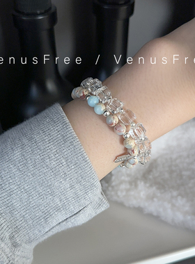 925纯银寿山石透明水晶手链