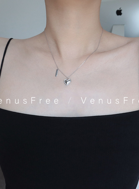 925纯银珠珠爱心异形韩国项链