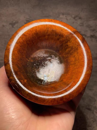 保真天然披毛犀角茶杯老亚酒杯养生杯鱼籽纹竹丝纹收藏非洲牛角杯 - 图0