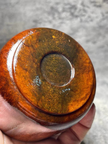 保真天然披毛犀角茶杯老亚酒杯养生杯鱼籽纹竹丝纹收藏非洲牛角杯 - 图1