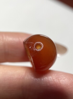 萨珊王朝玛瑙精美人物小印章14mm 手工錾刻大磨损念珠卡子 1455