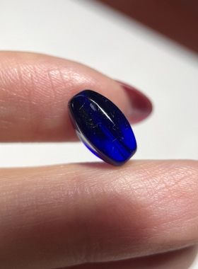 糖果色系润透宝石蓝老琉璃多棱瓜珠小勒子11.4mm 配珠配饰diy2177