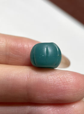 大孔道湖水蓝老琉璃瓜珠11.6mm 手串念珠多宝老珠diy配珠单珠 242