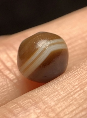 百年缠丝满风化一线老药师玛瑙玉髓珠7.5mm 配珠配饰单珠 1695