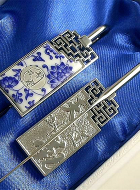 中国景德镇青花瓷书签出国伴手礼