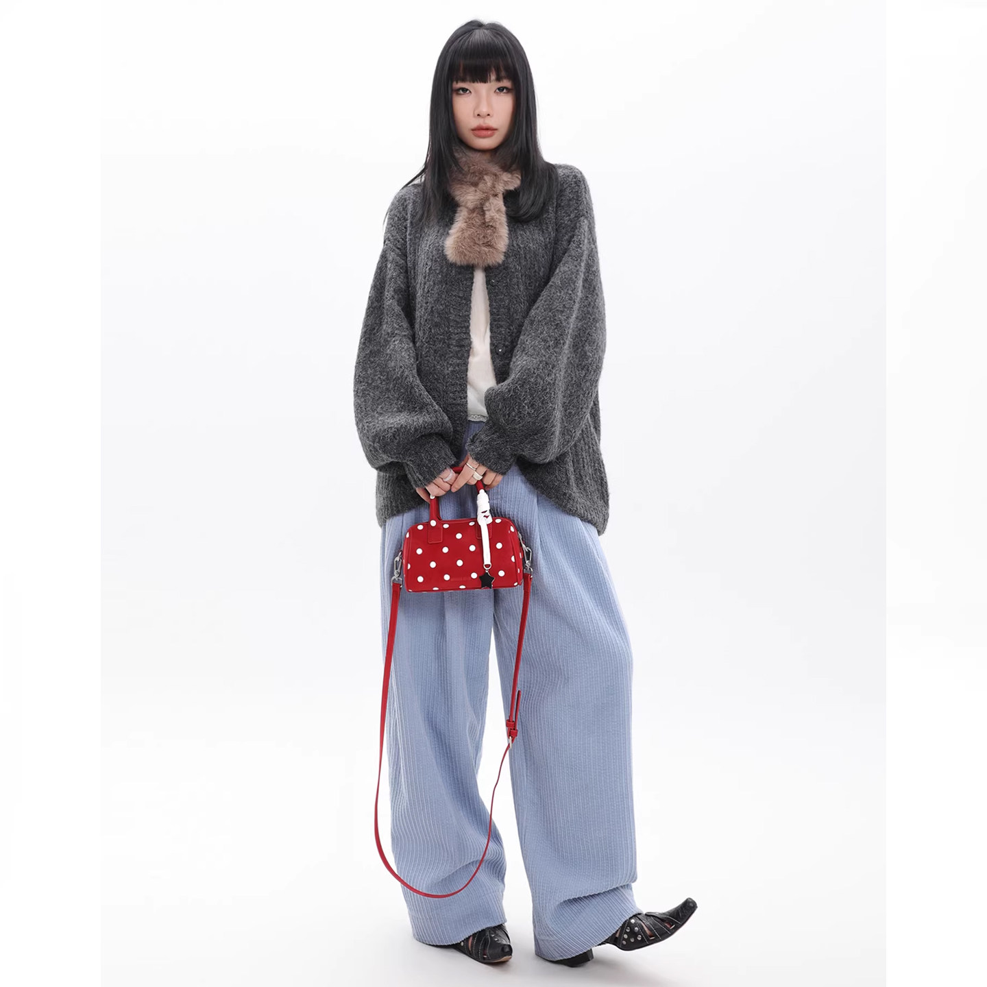 简着26SS 原创 帕米尼星星挂饰红色波点波手提士顿包斜挎小包包女,淘宝优惠券,粉丝福利购,淘宝优惠卷