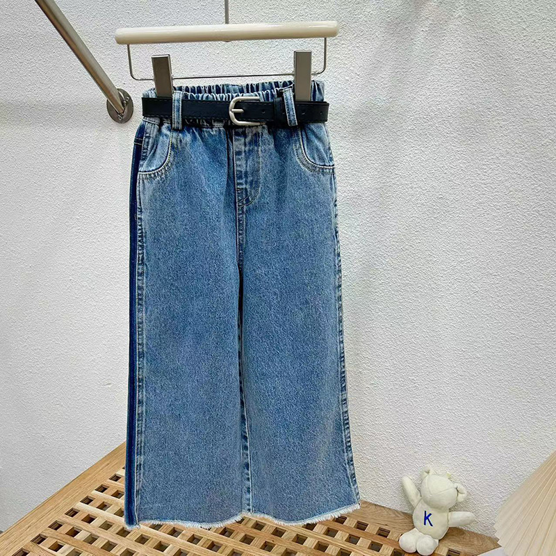 女童套装春秋季2025新款洋气时髦儿童装宝宝衬衫牛仔裤三件套秋装 - 图3