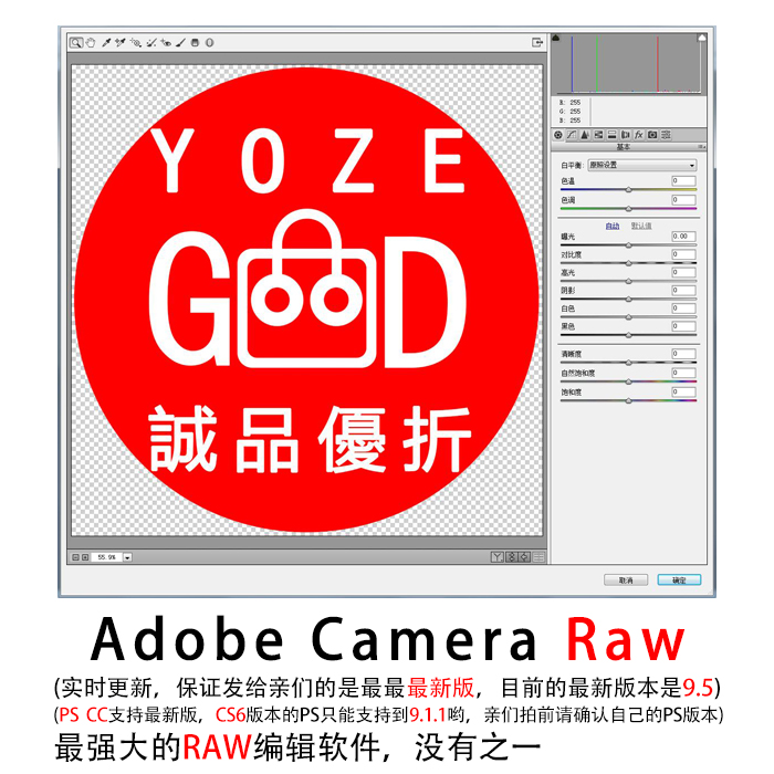 Camera Raw插件ACR专业图像处理PS人像磨皮滤镜CC CS6 CS5包安装 - 图0