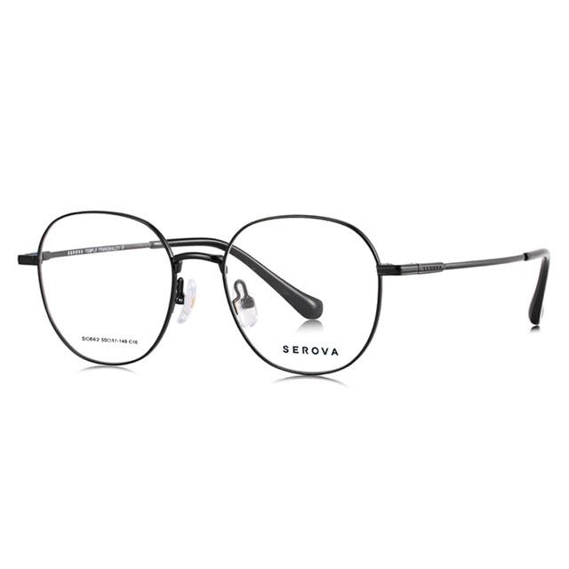 Slowa round frame glasses frame for men and women ultra-light titanium trendy retro frame for degree anti-blue light SC662