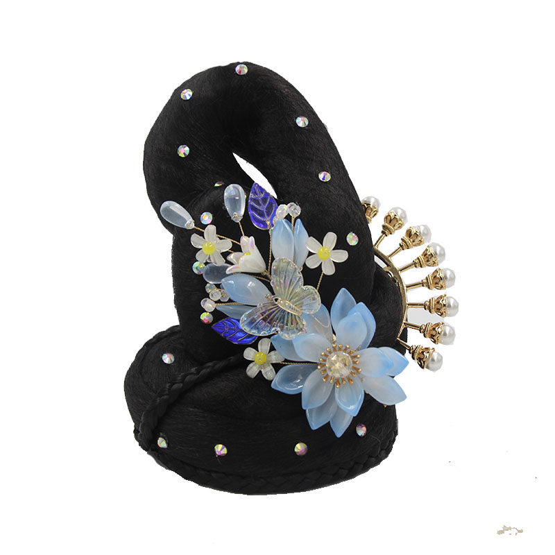 古典舞发饰中国风舞蹈表演头饰发夹古装演出发包女孩假发配饰发髻,淘宝优惠券,粉丝福利购,淘宝优惠卷