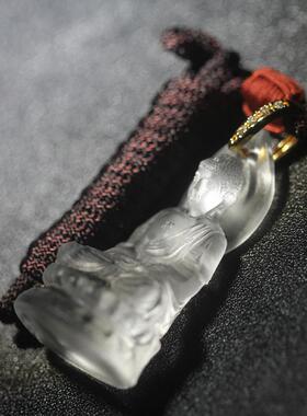 白色透明立体南无阿弥陀佛吊坠男女款式佛像项链寺庙结缘饰品挂件