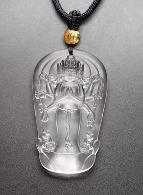 摩利磨利支天菩萨吊坠古法琉璃默利支天菩萨男女吊坠玻璃八臂观音