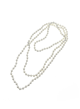 超长多层次人造珍珠项链