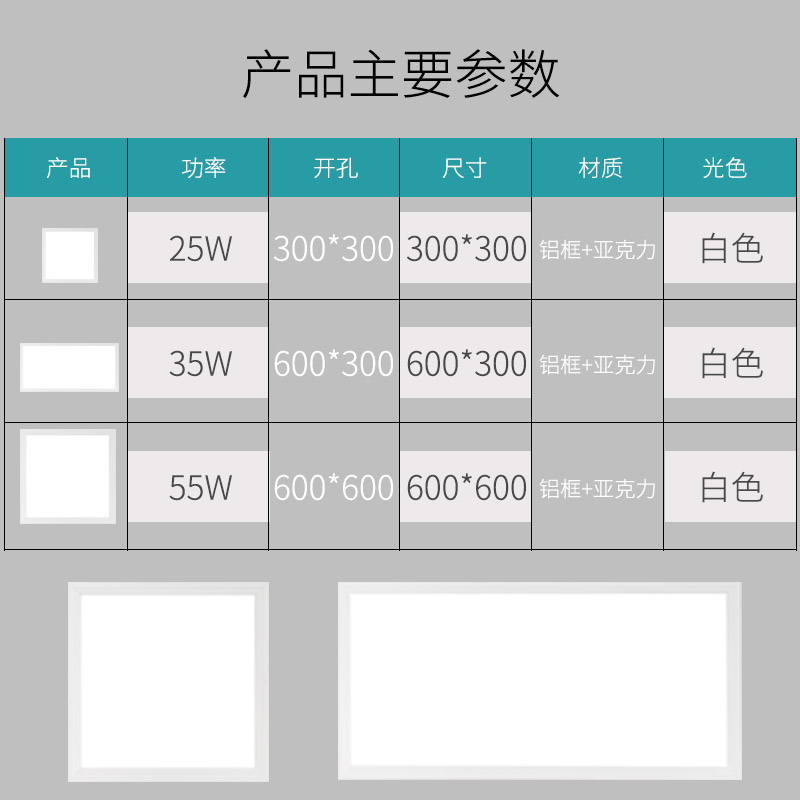 上海亚明照明集成吊顶灯LED平板灯铝扣板嵌入式300*600 LED厨房灯 - 图1