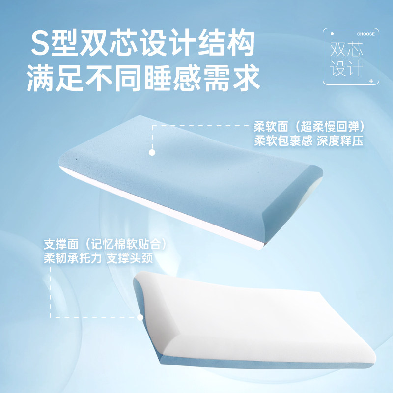 金海马慢回弹亲肤透气记忆棉枕头枕芯护颈椎助睡眠成人家用护颈枕,淘宝优惠券,粉丝福利购,淘宝优惠卷