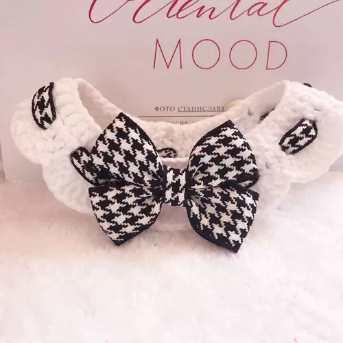 Плетеный чокер, слюнявчик с бантиком для приставной кровати, демисезонный шарф-платок, в стиле Шанель, в западном стиле