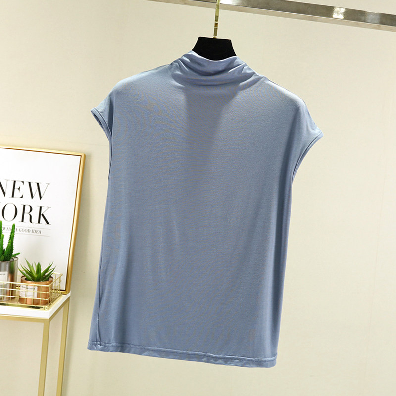 中领背心莫代尔女夏季百搭洋气半高领打底无袖衫t恤内搭上衣春秋,淘宝优惠券,粉丝福利购,淘宝优惠卷