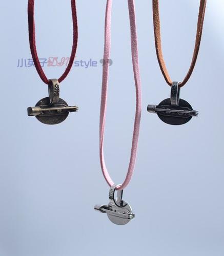 diy手作胸针项链两用配件2个保色挂电加厚涂层小英子品质手工配件 - 图3