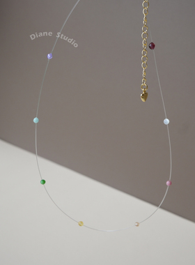 彩虹豆夏日多巴胺度假时髦项链女