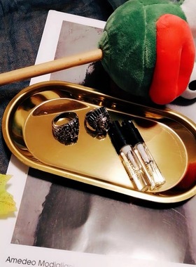 ins风北欧金属置物椭圆首饰托盘