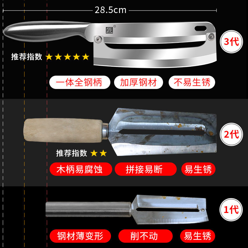 匠牌不锈钢甘蔗剥皮刀菠萝刀削皮水果刀专用商用专业刨皮器凤梨刀-图0