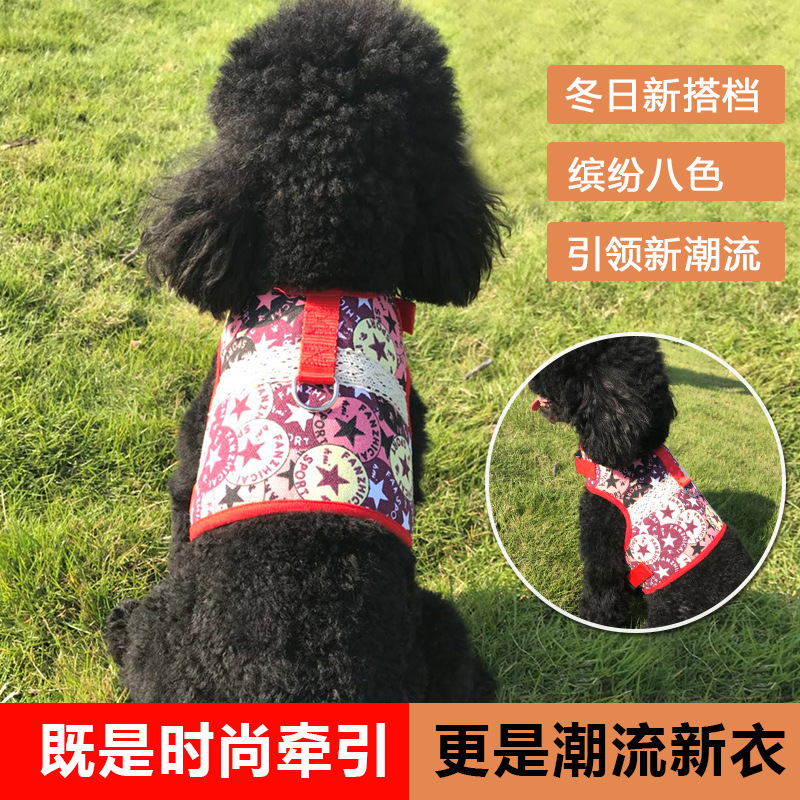 新品狗链小型犬斗牛犬狗狗牵引绳泰迪衣服牵引民族风 - 图0