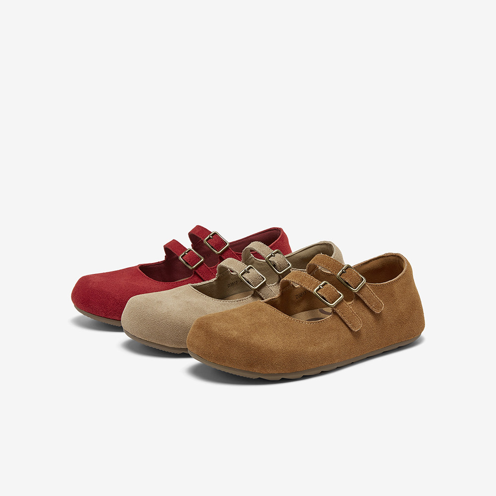 百思图2026春季新款真皮平底玛丽珍勃肯鞋懒人休闲女单鞋D3813AQ6,淘宝优惠券,粉丝福利购,淘宝优惠卷