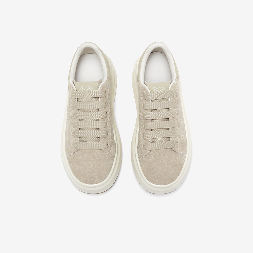 百思图2026春季新款厚底增高板鞋松糕鞋女运动鞋休闲鞋D3827AM6 - 图1