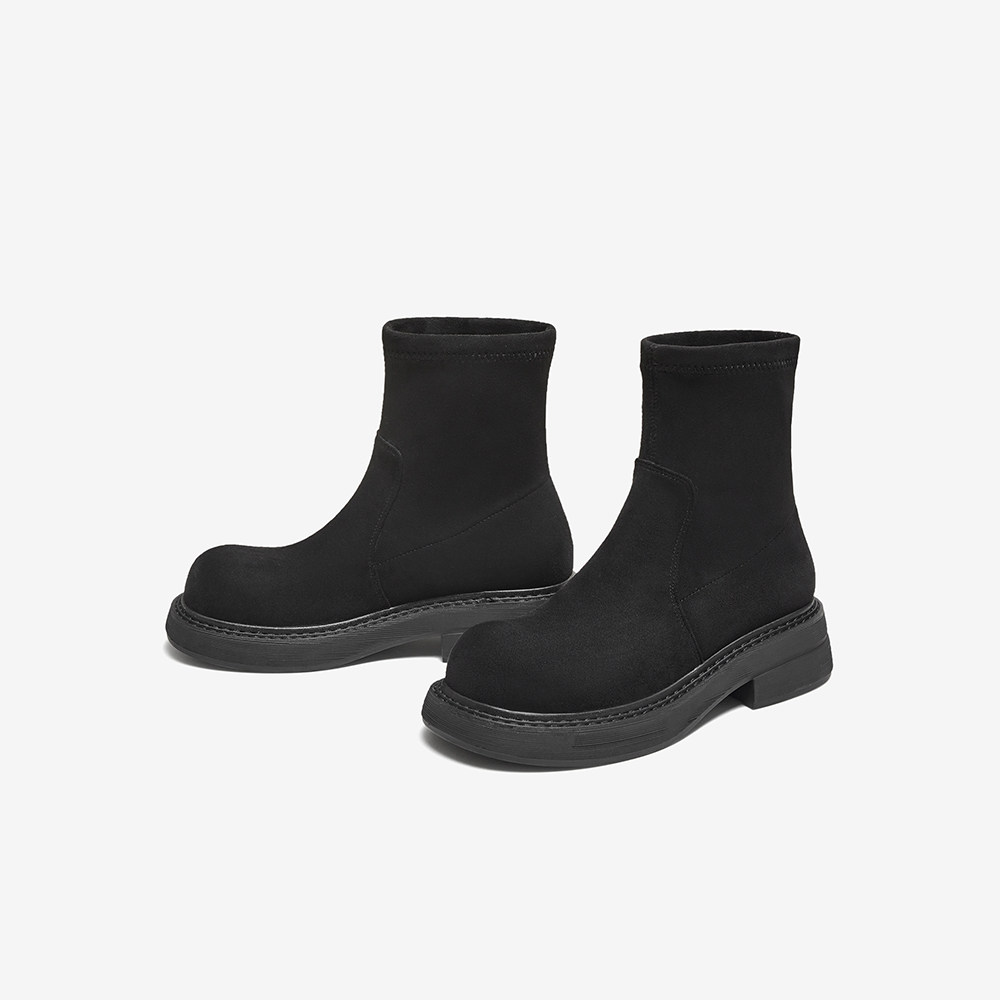 百思图2025冬季商场新款时尚绒面显瘦弹力靴瘦瘦靴女短靴B8112DZ5,淘宝优惠券,粉丝福利购,淘宝优惠卷