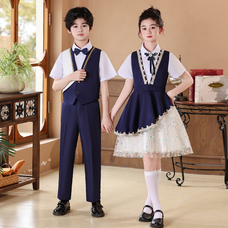 儿童合唱服演出服元旦新款中小学生朗诵合唱团表演服装学院风礼服,淘宝优惠券,粉丝福利购,淘宝优惠卷