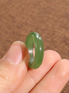 天然和田碧玉14号素面平安戒