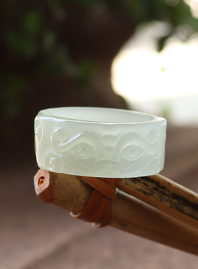 指环貔貅男款带证书和田玉山料