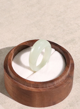 和田玉且末蓝调馒头戒指13号