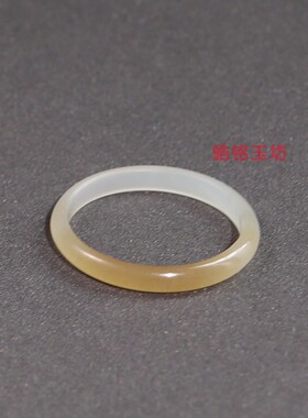 和田玉糖白玉极细17号素面戒指