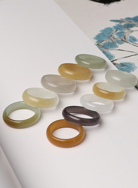 和田玉糖玉指环男款女款山料扳指