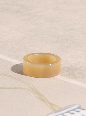 天然和田玉糖玉17号宽版戒指