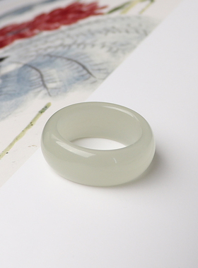 精品和田玉青白玉戒指情侣款扳指