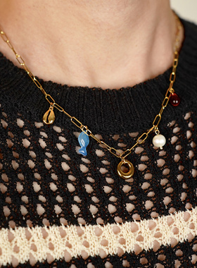 金色小素圈吊坠项链